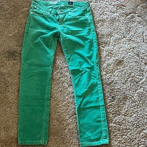 AG Adriano Goldschmied Green Straight Leg Pants